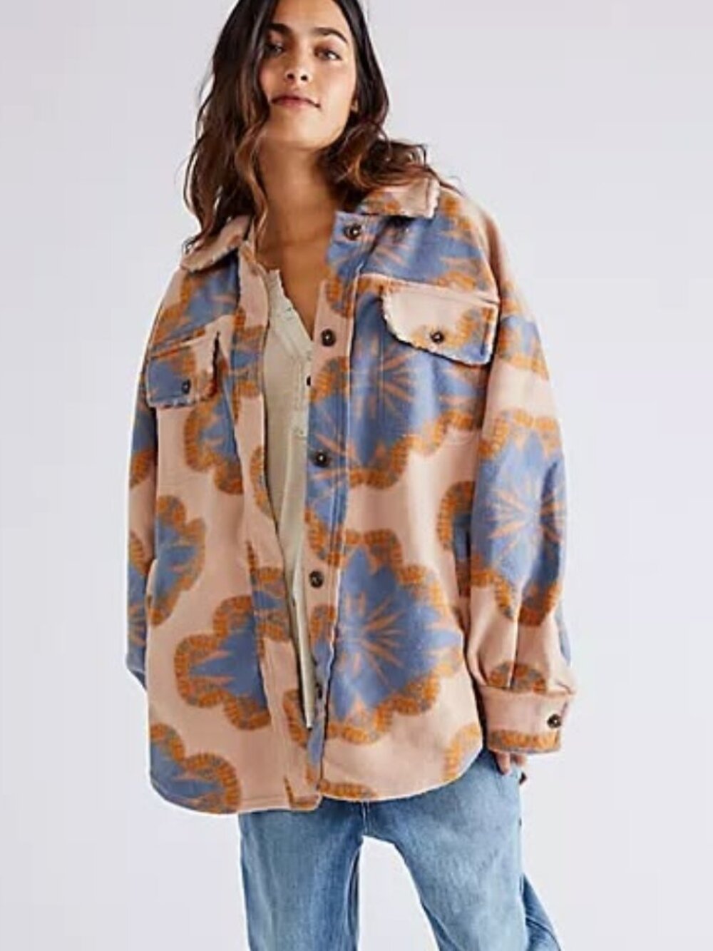 NWOT Free People Women's Jacquard Ruby Jacket in Floral Print Size Small